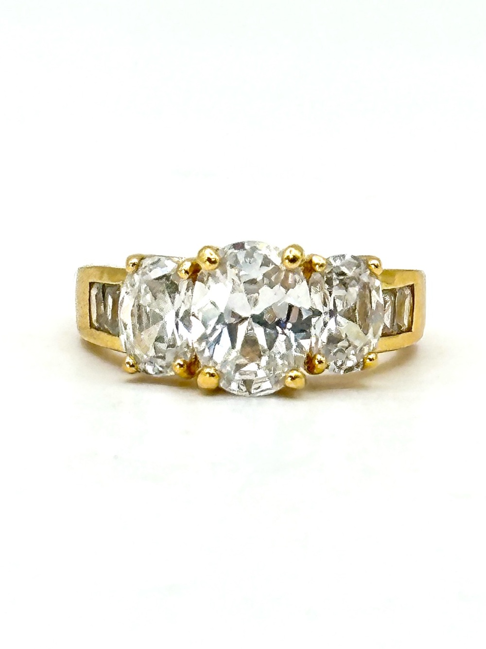 Engagement Ring / Cocktail Ring CZ Goldtone Size 7